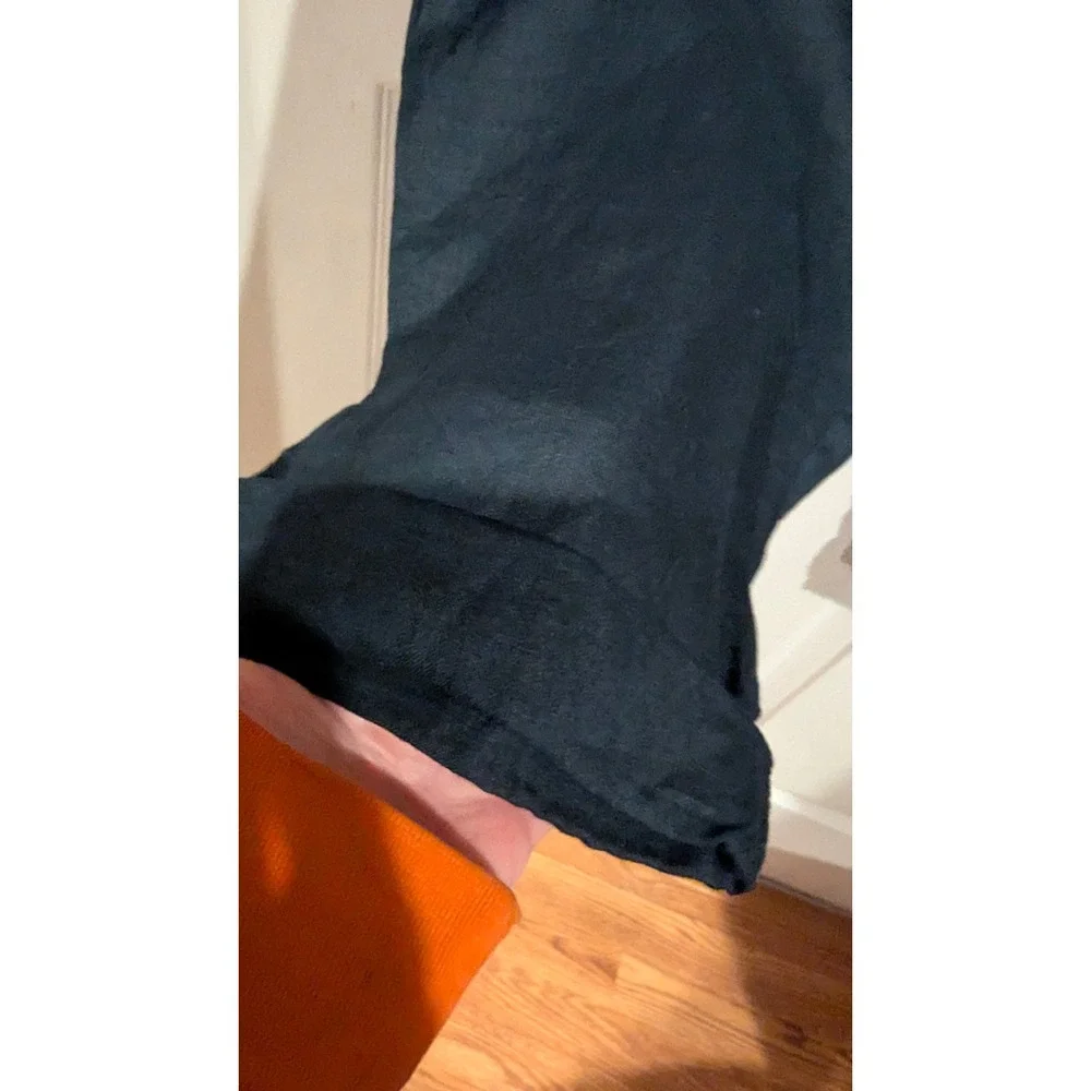 H&M Linen Blend‎ Drawstring Waist Pants Navy Blue Size XL TG XG